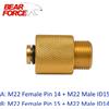 BEAR FORCE Adattatore connettore uscita lavatrice ad alta pressione per idropulitrice (conversione M22 - ID 14 a M22 - ID15)