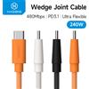 Hagibis Cavo USB C a USB C Hagibis, Cavo di Ricarica Rapida 240W Tipo-C con Connettore a Cuneo, Cavo Caricatore PD3.1 per iPhone 17 Pro Max, Tablet, Carplay