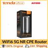 Tenda Router CPE Tenda 5G NR LTE AX1800 WiFi6 con SIM, Dual Band 2.4/5GHz, Velocità fino a 4.67Gbps, Easy Mesh, 2 Porte Gigabit, WPA3, OFDMA, MU-MIMO