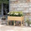 Outsunny Orto Rialzato con 2 Fori di Drenaggio e Sacca in Tessuto non Tessuto, Fioriera in Legno di Abete per Giardino e Balcone, 115x55x80 cm, color Legno