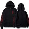 NONE Felpe con Cappuccio Berserk Anime con Stampa Acida, Moda Unisex, Manica Lunga, Stile Harajuku Goth, Abbigliamento Estetico Streetwear, Maglione Oversize