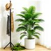 Kmitang Palma artificiale alta 60-80 cm, finta pianta di Monstera, rami in plastica, foglie di Maranta, foglie di cocco finte per decorazioni interne domestiche