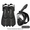 XIAOTREE Attrezzatura da snorkeling in due pezzi: maschera da snorkeling e pinne, pinne regolabili, maschera per la respirazione, attrezzatura da nuoto sicura e impermeabile