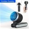 Golden Sunday Ventilatore 3 in 1, 5 velocità, batteria al litio ricaricabile da 3600 mAh, ricarica USB, mini ventilatore da viaggio