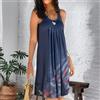 NONE Abito da donna taglie forti viola senza maniche con stampa a farfalla, pieghe frontali, vestibilità ampia e fluida, lunghezza midi, casual, da spiaggia, stile boho, per tutti i giorni