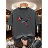 NONE T-shirt estiva da uomo in rete ad asciugatura rapida con stampa di animali del mondo animale, girocollo, maniche corte, top casual