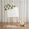 Uflower Ghirlanda di Fiori Artificiali Bianchi da 50CM con Foglie Verdi per Centrotavola, Cartello di Benvenuto, Decorazioni Matrimoniali Fai-da-Te