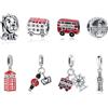 sam panda Ciondoli originali in argento sterling 925 Love London Bus Guard Ciondolo Perline adatte braccialetti di marca Collane Gioielli fai da te da donna