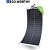 ECO－WORTHY ECO-WORTHY Pannello Solare Flessibile Monocristallino 100W 12V con Cavo di Ricarica per Camper, Auto, Barca e Batterie 12V