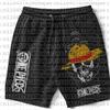 Bandai Pantaloncini in cotone stampati ONE PIECE Animation Luffy Sauron, modello americano estivo da uomo, casual, sportivi, traspiranti.