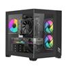 Noua Vision ZK100 Mini Nero, Case Micro ATX PC Gaming Mini Tower 0.60MM, Ventola LED ARGB Indirizzabile, Struttura Doppia Camera, USB 3.0, Vetro Temperato Frontale e Laterale