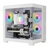 Noua Vision ZH100 Mini Bianco, Case Micro ATX PC Gaming Mini Tower 0.60MM, Ventola LED ARGB Indirizzabile, Struttura Doppia Camera, USB 3.0, Vetro Temperato Frontale e Laterale
