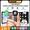 grandnavi Adattatore CarPlay Wireless 2IN1 Ultra Mini, Dongle USB per Android Auto, Plug and Play per Auto OEM, Connessione Senza Interruzioni