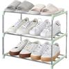 NONE Scarpiera a 3 livelli in metallo con ripiani in plastica - Organizzatore autoportante per ingresso, salvaspazio, per sneakers, mocassini e pantofole