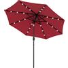 Outsunny Ombrellone Angolazione Regolabile con Luci LED Multicolore da Giardino, in Metallo e Poliestere, Φ275x233 cm, Rosso | Aosom Italy