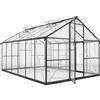 Outsunny Serra da Giardino con Finestre Superiori Regolabili, in Alluminio e Policarbonato, 363x247x205 cm, Nero | Aosom Italy