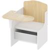 AIYAPLAY Set Tavolo e Sedia per Bambini 3-5 Anni in Legno MDF con Motivi a Cuore, Contenitore Integrato, Bianco | Aosom Italy