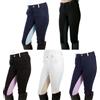 PFIFF Elisa - Pantaloni da Equitazione per Bambini, Nero (Schwarz-Lila), 152