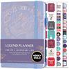Legend Planner - Migliore agenda settimanale e calendario mensile per aumentare la produttività, raggiungere obiettivi e gestione del tempo principale - A5, Senza date (Pervinca, Lamina d'oro)