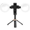 FILFEEL Treppiede Portatile per Selfie 3 in 1 con Luce di Riempimento, Supporto per Telefono Ruotabile con Telecomando Bluetooth per la Registrazione Video in Streaming Live