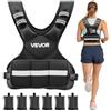 VEVOR Giubbotto Zavorrato con Pesi per Allenamento, Gilet Zavorrato con 6 Sacchetti Peso Regolabile 1,81-4,66 kg Allenamento Fisico Resistenza Fitness, Forma di X, Forza, Corsa, Jogging, Palestra
