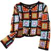 AZIDWERYQ Top all'Uncinetto, Top da Donna Lavorati all'Uncinetto, Maglioni Cardigan con Scollo a V a Maniche Lunghe e Bottoni Maglione Scavato Coprire in Maglione Floreale per Donna