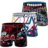 FREEGUN Boxer da Uomo con Fiori, Morbidi e Traspiranti (Confezione da 3), Rosso/Nero/Beige/Blu, M