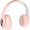 ASHATA Cuffie con Cancellazione Attiva del Rumore, Cuffie Auricolari Wireless Bluetooth 5.0 Pieghevoli, Cuffie con Luce Colorata RGB, Cuffie Auricolari in Pelle PU, per Ragazzi, Ragazze(Rosa)