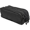 Idena 20121 - Astuccio per matite con 3 scomparti con cerniera, circa 9 x 23 x 10 cm, nero