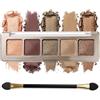 Erinde Palette Ombretti 5 Colori, Ombretti Opachi e Shimmer Illuminanti, Palette Makeup Altamente Pigmentata, Lunga Durata 16 Ore, Texture in Polvere Fine, Facile da Sfumare, con Pennello, #04