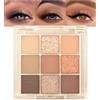 Erinde Palette di Ombretti a 9 Colori, Ombretti Marroni, Trucco Occhi Opaco e Perlato, Alta Pigmentazione e Lunga Durata, Polvere Fine, Morbida e Facile da Sfumare, Ideale per il Trucco Quotidiano #03