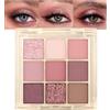 Erinde Palette di Ombretti a 9 Colori, Ombretti Rosa, Trucco Occhi Opaco e Perlato, Alta Pigmentazione e Lunga Durata, Polvere Fine, Morbida e Facile da Sfumare, Ideale per un Trucco Delicato #04