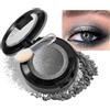 Erinde Palette Ombretti Glitter Grigio, Palette Eyeshadow Altamente Pigmentata, Ombretto & Trucco Grigio, Texture Fine, Scintillante Intenso, Waterproof e a Lunga Durata, Con Applicatore, #03