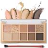 Erinde Palette Ombretti Glitter 10 Colori, Ombretti in Crema Opaca, Nude Naturale e nei Toni del Marrone, Alta Pigmentazione & Resistente all'Acqua, Set Trucco Occhi Coreano con Pennello #02