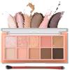 Erinde Palette Ombretti Glitter 10 Colori, Ombretti in Crema Opaca, Nude Naturale Eyeshadow Palette, Alta Pigmentazione & Resistente all'Acqua, Set Trucco Occhi Coreano con Pennello #01