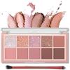 Erinde Palette Ombretti Glitter 10 Colori, Ombretti in Crema Opaca, Nude Naturale Eyeshadow Palette, Alta Pigmentazione & Resistente all'Acqua, Set Trucco Occhi Coreano con Pennello #03