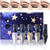 Erinde - Set di 5 ombretti liquidi glitterati metallizzati, colore argento e oro, a lunga durata, ideali come regalo di Natale (cielo stellato)