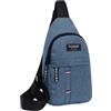 Generico Zaino sportivo pieghevole colorato zaino leggero sportivo da viaggio all'aperto borsa in pelle (Blue One Size)