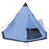 mtlskopl Tenda Tipi per 4 persone, tenda da campeggio con struttura in ferro per esterni e festival, tenda per dormire, 365 x 365 x 250 cm, con borsa per il trasporto, picchetti e tiranti, blu