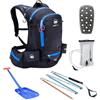 TerraWest zaino da sci con Recco e protezione posteriore rimovibile, sacca idrica, pala Core Plus, sonda Quick Lock Core 240 cm, sci di fondo, snowboard (nero)