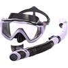 ZPVXRVQ Set Tuba Asciutta 3 Pezzi, Maschera Tutto-in-Uno per Nuotatori Miopi(Schwarz)