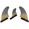 Generico Set di Pinne Tri Thruster sfumate Grigie con Doppie linguette for tavola da Surf