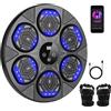 Lishetimig Macchina da boxe musicale, da parete, smart Bluetooth, con luce LED, 7 modalità di velocità, guantoni da boxe per adulti e bambini, per esercizi a casa, ufficio, palestra (nero)