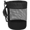 BEAZOOM Borsa portaoggetti portatile in rete di nylon per palline da golf, tennis, badminton, chiusura rapida con coulisse, organizer sportivo compatto (nero)