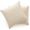 GAMUSI Set di 2 cuscini per divano, federa per cuscino 45 x 45 cm - federe decorative con chiusura lampo a righe interne esterne, colore verde