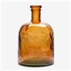 THE GLASS COMPANY Bottiglia di vetro riciclata a tinta unita - Caraffa di vetro artigianale Decorazione domestica in stile mediterraneo, Vaso (Ambra)