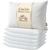 cuscini fiber - 6 Cuscini Memory Foam 13cm, Cuscini Letto Matrimoniale Ortopedici con Fodera in Misto Cotone Sicura per la Pelle, Guanciale Letto Made in Italy, Cuscino Antiacaro Anallergico