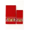 Corredocasa Coppia Asciugamani Bagno Natalizi 1+1 - Made in Italy Puro Cotone Spugna Morbidi, Assorbenti ed Eleganti con Balza Decorativa - Set Asciugamano Ospite Viso e Bidet Natale(Rosso Natalizio)