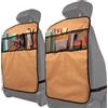 Lusso Gear Tappetini resistenti (2 pezzi) - protezione per sedile posteriore, a prova di abbassamento, impermeabile, per sedile posteriore dell'auto per bambini che fanno grandi pasticci, 3 tasche