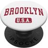 Vintage New York Retro Tees Tanks Tops Brooklyn USA Classy Red Retro Testo PopSockets PopGrip Adesivo